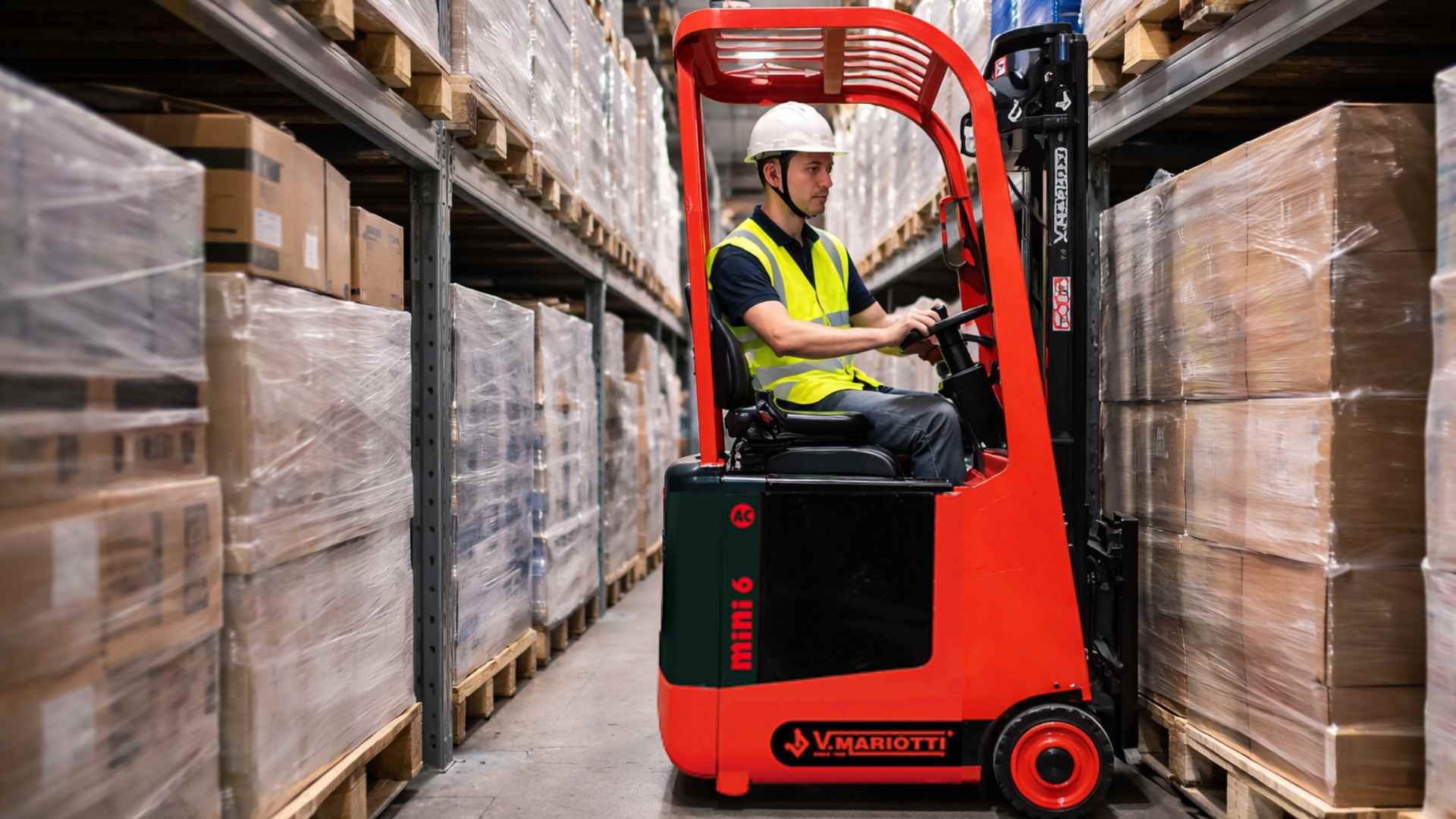 מלגזת קטנה במחסן מריוטי